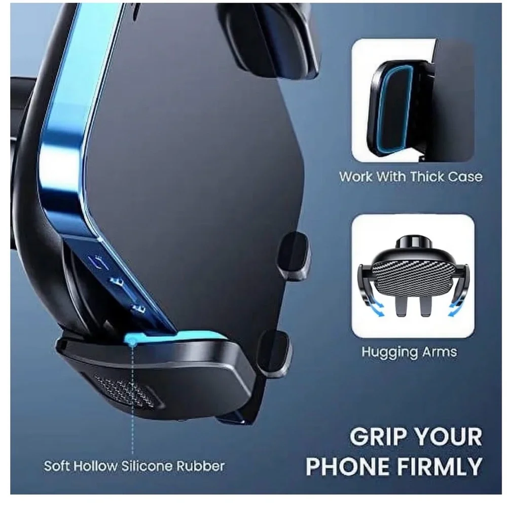 Universal Black Carbon Fiber Wireless Car Phone Mount